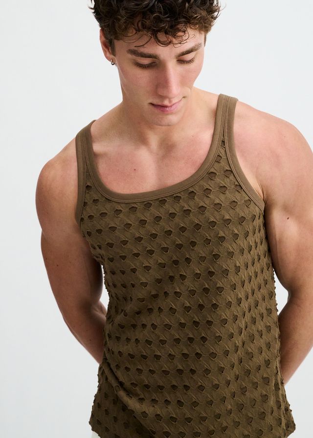ST33LE Stretch Ripped Knit Tank - Infantry