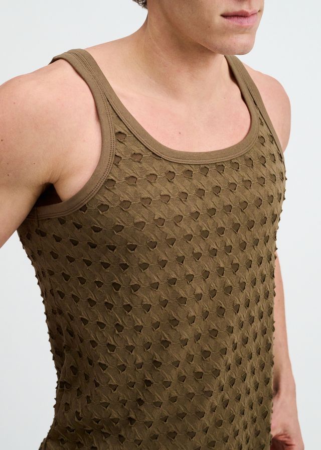 ST33LE Stretch Ripped Knit Tank - Infantry