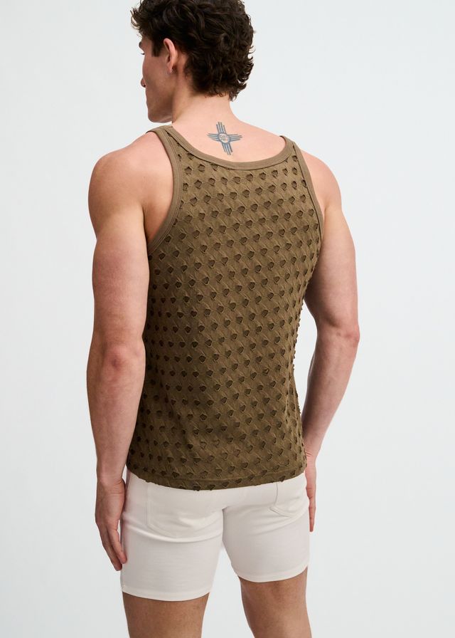 ST33LE Stretch Ripped Knit Tank - Infantry