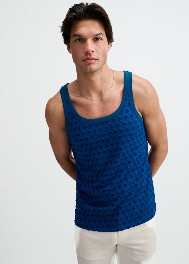 ST33LE Stretch Ripped Knit Tank - Petrol
