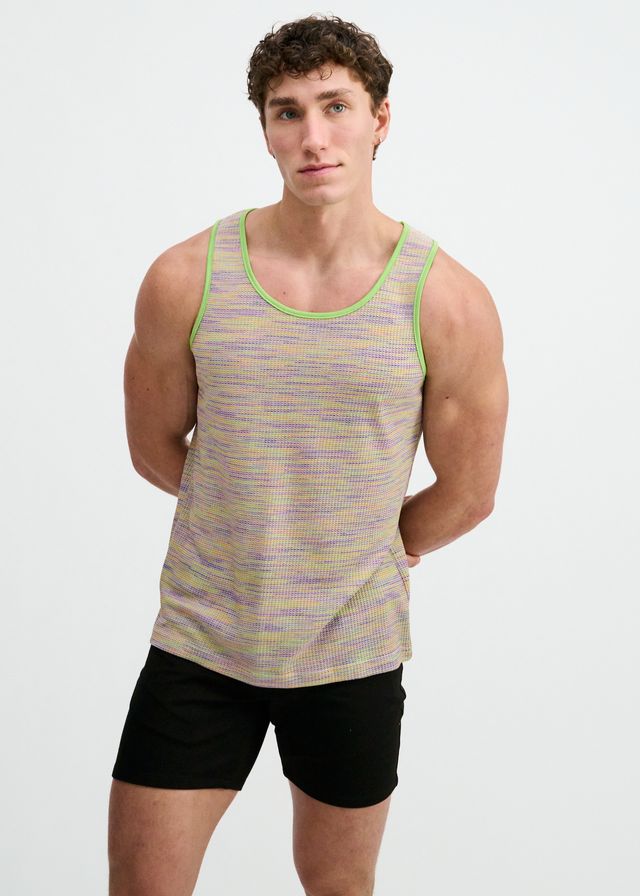 ST33LE Space Dye Textured Knit Tank - Grass