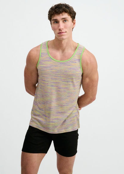 ST33LE Space Dye Textured Knit Tank - Grass