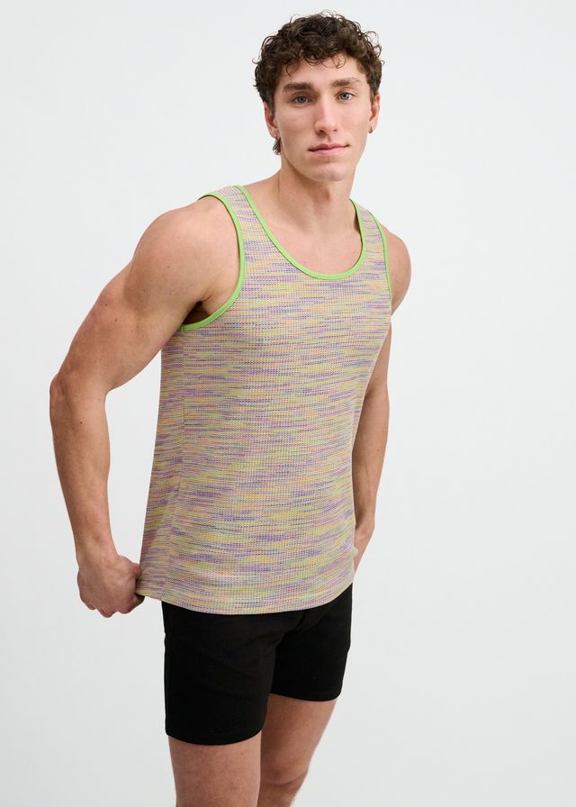 ST33LE Space Dye Textured Knit Tank - Grass
