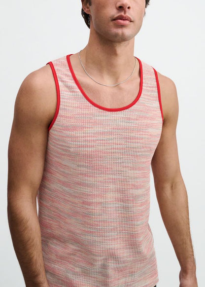 ST33LE Space Dye Textured Knit Tank - Poppy