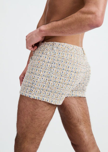 ST33LE 3" Stretch Knit Tweed Look Jacquard Short - Amber/Blue