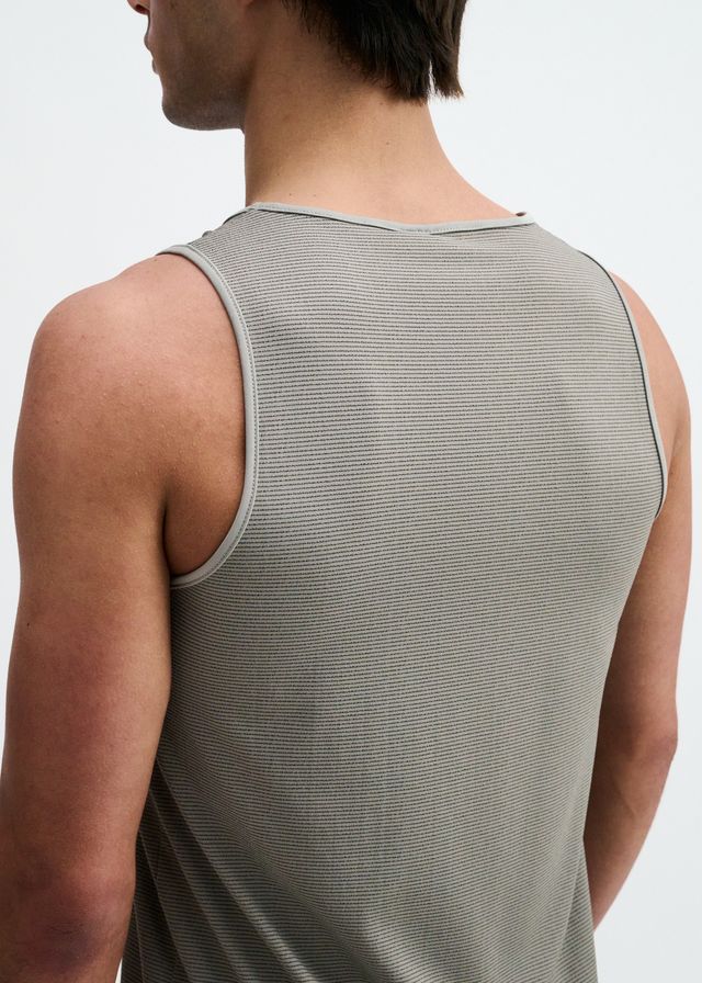 ST33LE Textured Stretch Mesh Performance Tank - Grey/Black