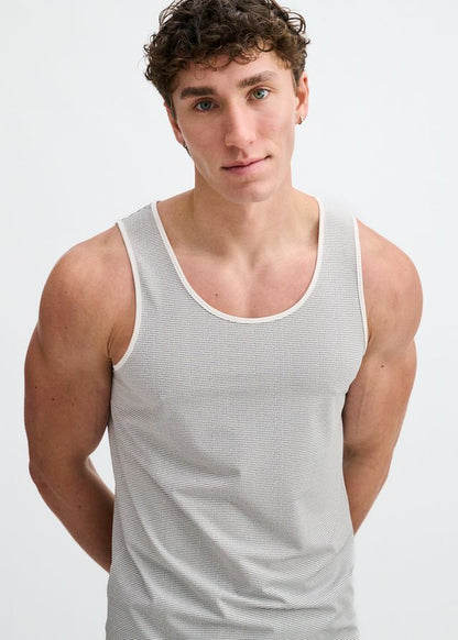 ST33LE Textured Stretch Mesh Performance Tank - White/Black