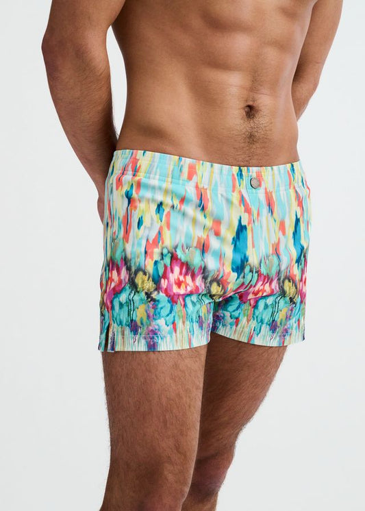 ST33LE Drips Printed Swim Short - Teal/Multi Drips