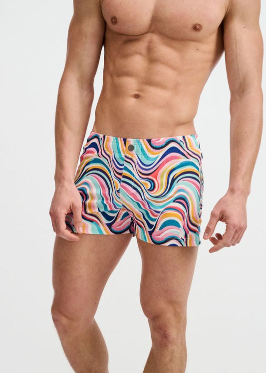ST33LE Swirls Printed Swim Short - Teal/Multi Swirls