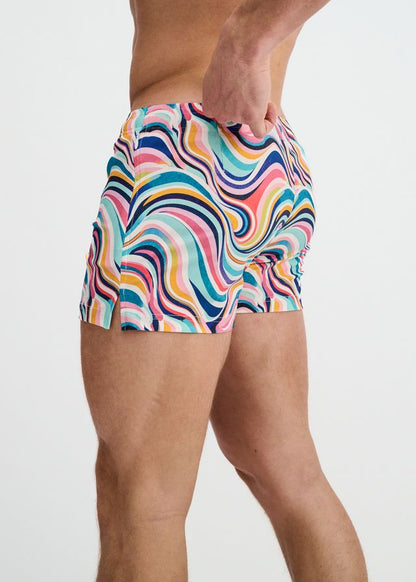 ST33LE Swirls Printed Swim Short - Teal/Multi Swirls