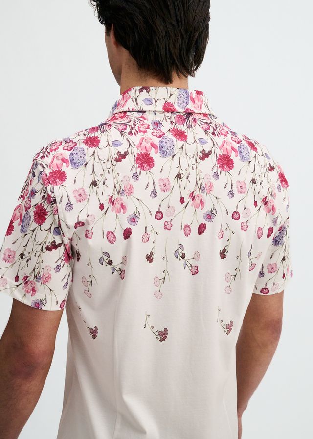 ST33LE Floral Engineered Border Print Shirt - Blush/Fuchsia