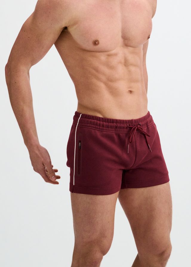 ST33LE 3.5" Stretch Short W/ Contrast Piping - Wine