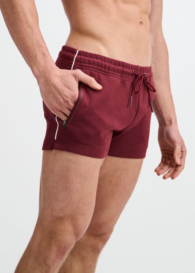 ST33LE 3.5" Stretch Short W/ Contrast Piping - Wine