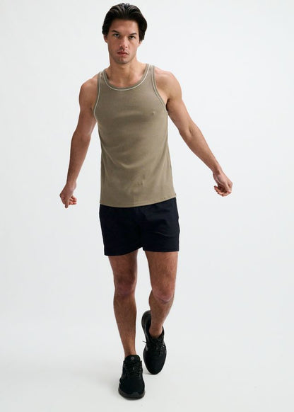 ST33LE Rib Stretch Ringer Tank W/ Piping Detail - Ranger/White