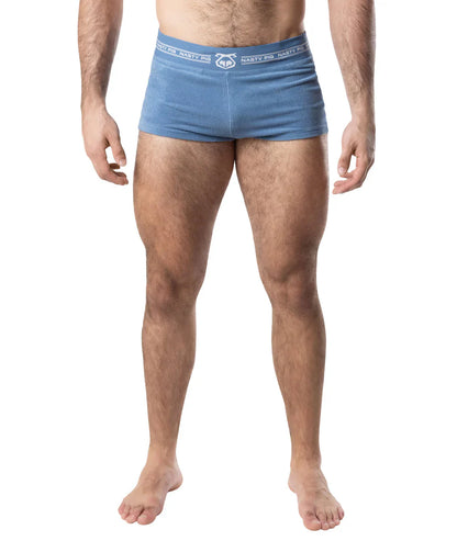 Blue nasty pig boxer briefs with white logo band from suite trunk short collection made of soft stretch fabric