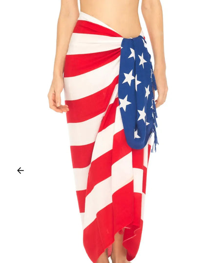CA-RIO-CA TEAM USA FLAG CANGA – Rot-Weiß-Blau – Brasilianisches Strandtuch (Sarong/Pareo)