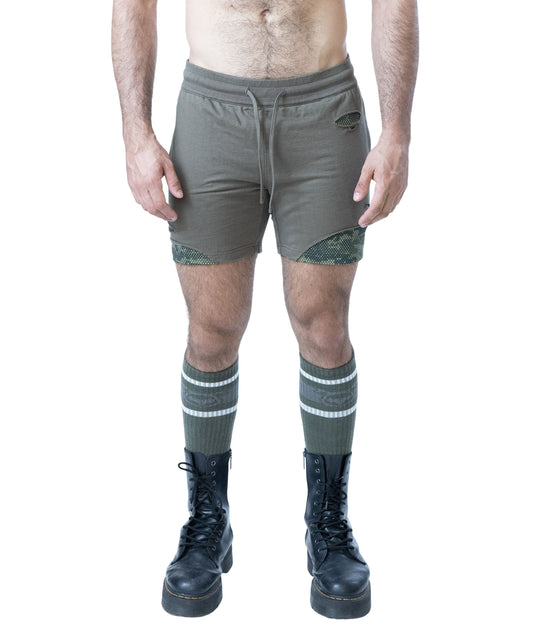 Short de rugby pour homme Shred Nasty Pig - Vert olive
