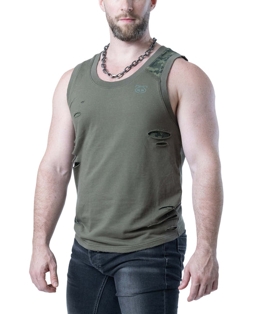 Nasty Pig Men's Shred Tank Top - Olive Green
