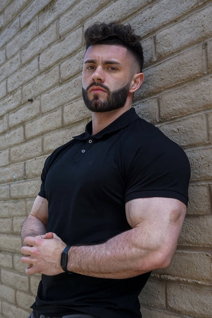 Jed North Men's Muscle Fit All-Day Polo T-Shirt - Onyx Black