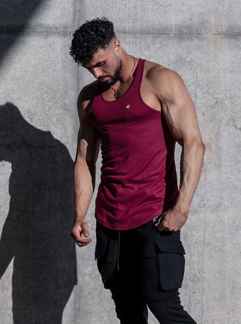 Jed North Men's Fast-Dry Bodybuilding Workout Stringer - Maroon
