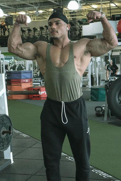 Jed North Men's Classic Bodybuilding Racerback Stringer - Olive