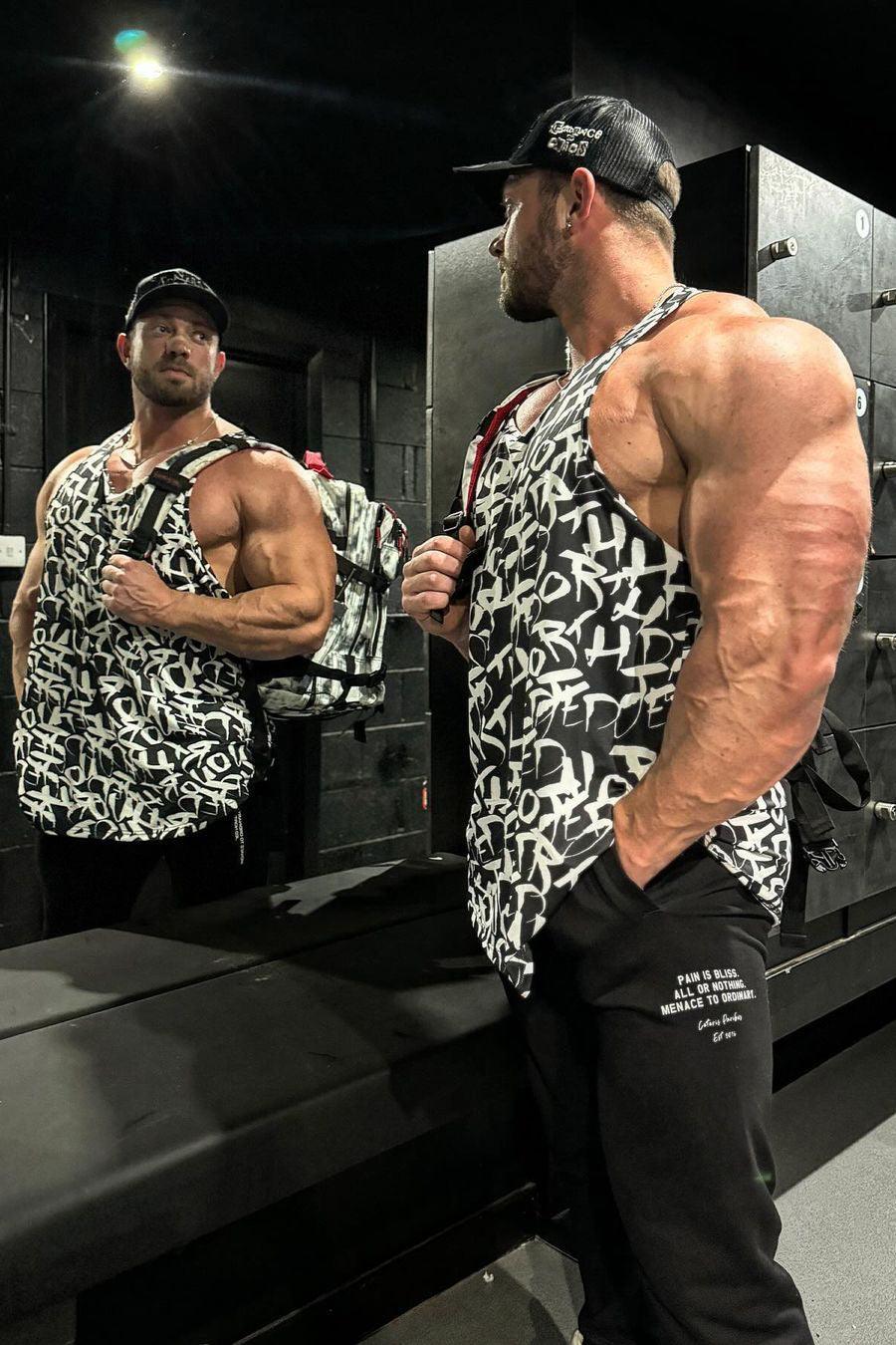 Jed North Men's Graphic Muscle Stringer - Chaotic Black
