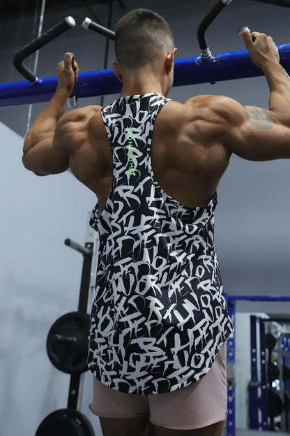 Jed North Men's Graphic Muscle Stringer - Chaotic Black