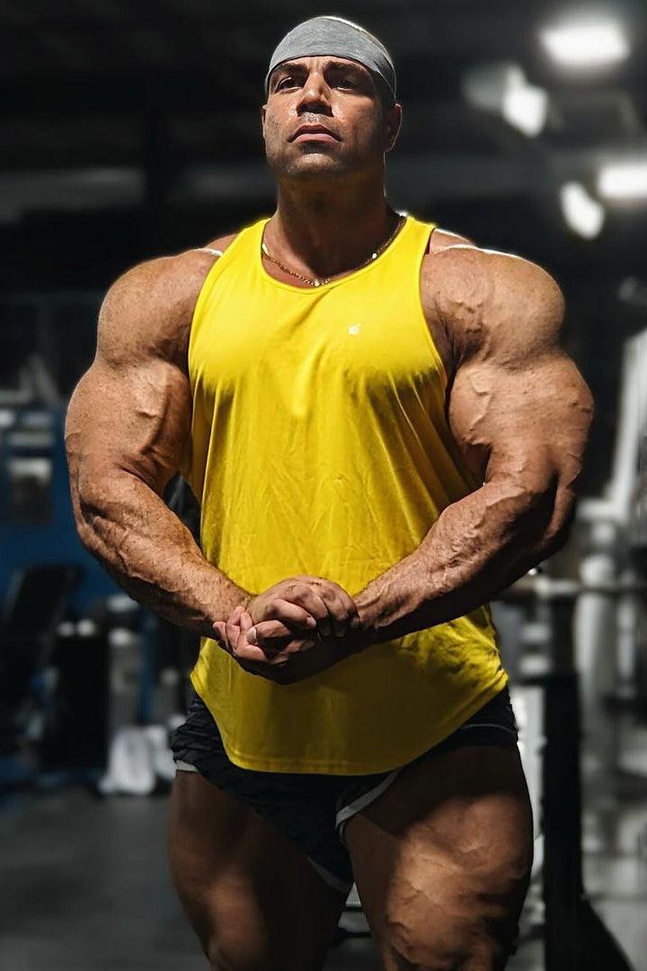 Jed North Men's Fast-Dry Bodybuilding Workout Stringer - Golden