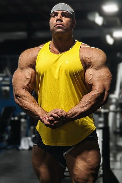 Jed North Men's Fast-Dry Bodybuilding Workout Stringer - Golden