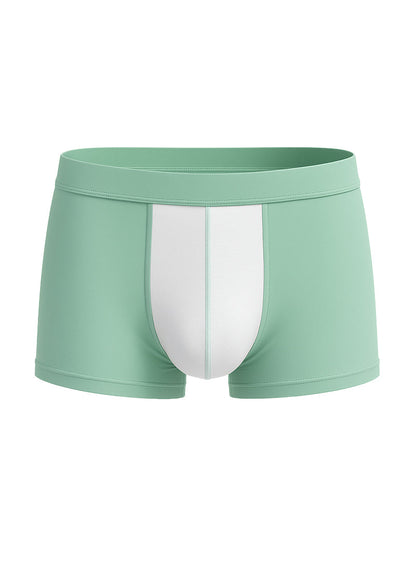 Soft stretch contrast trunk boxer briefs in mint green and white with smooth stretchy fabric finish
