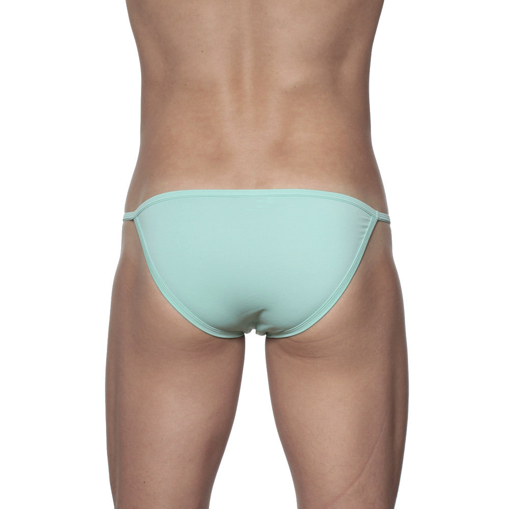 Light blue seamless swim trunks with a minimalist design for groovin string bikini mint green st0114