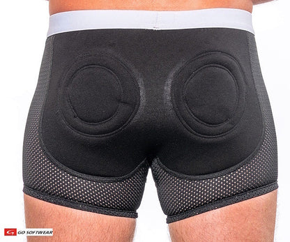Go Softwear 2773 Men's Sport Super Boost Padded Butt Boxer (33%More Padding) - Black