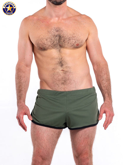 AMERICAN JOCK 8833 Men's Gym Jogging Short with Liner - Basil