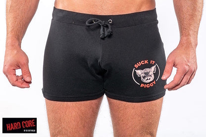 Hard Core 3903 Herren Suck it Piggy Shorts - Schwarz