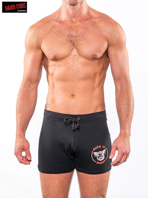 Hard Core 3903 Herren Suck it Piggy Shorts - Schwarz