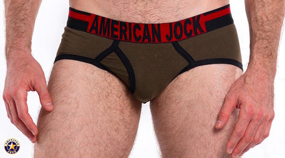 AMERICAN JOCK 8821 Men's Gym Brief - Bronze Green