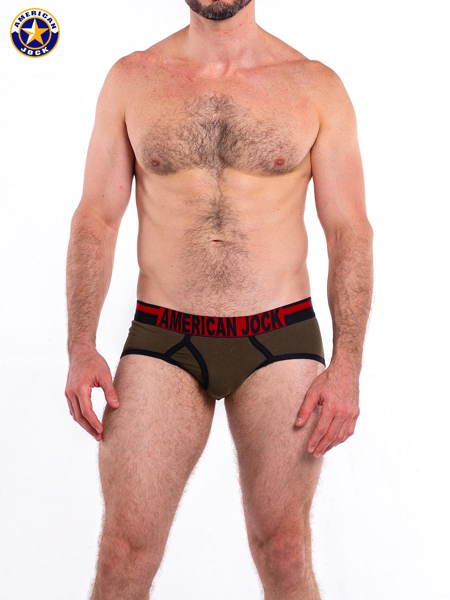 AMERICAN JOCK 8821 Men's Gym Brief - Bronze Green
