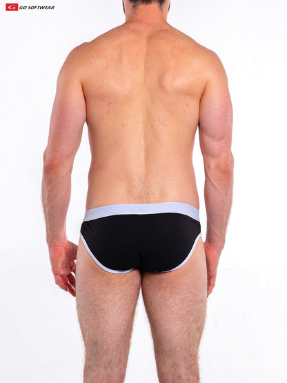 Go Softwear 4601 Men's Cal. Contour Pouch Bikini - Black/White