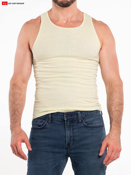 Débardeur côtelé pour homme So Cal 4615 de Go Softwear - Citronnelle