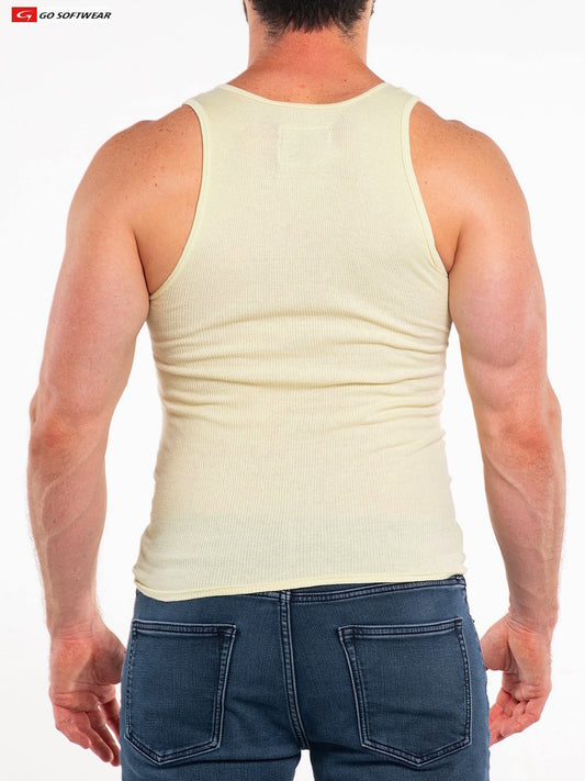 Débardeur côtelé pour homme So Cal 4615 de Go Softwear - Citronnelle
