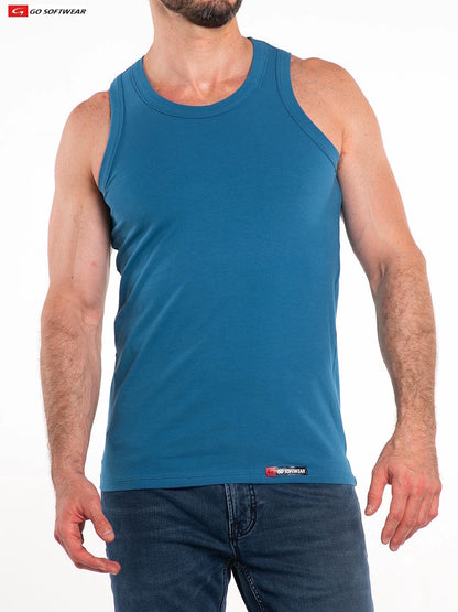 Go Softwear 4685 Herren So Cal Baumwoll-Stretch-Tanktop - Lyon Blau