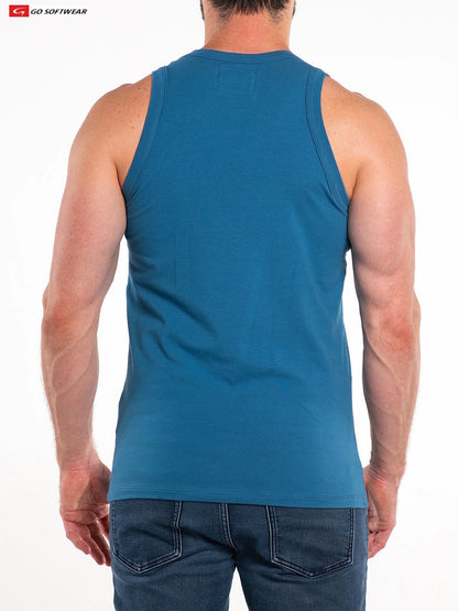 Go Softwear 4685 Herren So Cal Baumwoll-Stretch-Tanktop - Lyon Blau