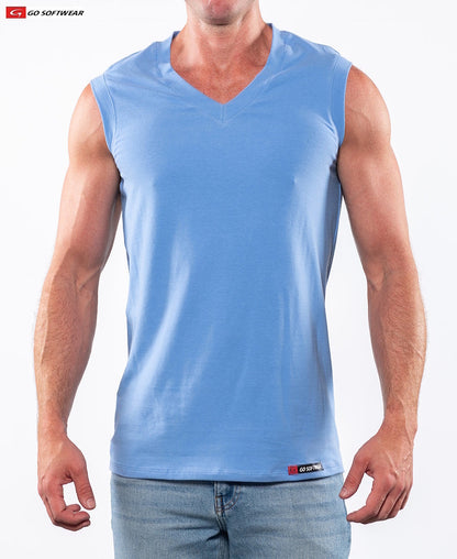 Go Softwear 4607 Herren Laguna ärmelloses V-Shirt - Blue Grotto
