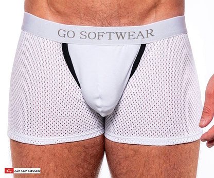 Go Softwear 2763 Men's Sport Pouch Enhancer Trunk (Non-Padded) - White