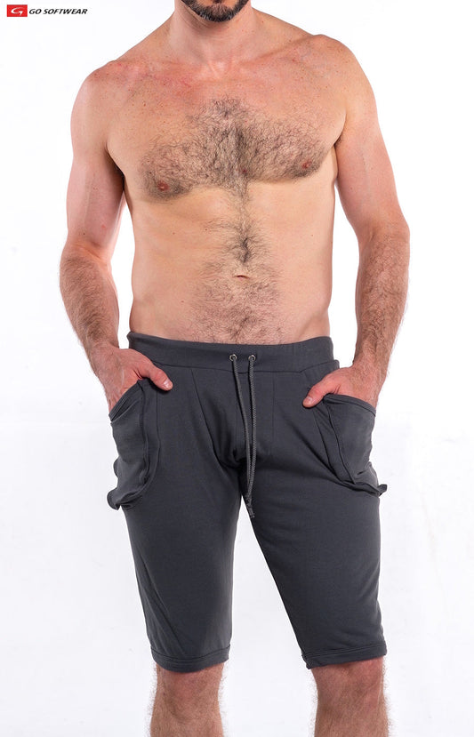 Short de yoga pour homme L. A. Wash de Go Softwear 4764 - Gris acier