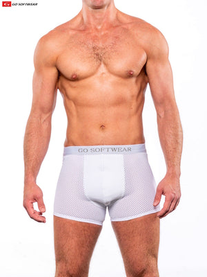 Go Softwear 2773 Herren Sport Super Boost Boxershorts mit Polsterung (33% mehr Polsterung) - Weiß