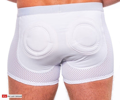 Go Softwear 2773 Men's Sport Super Boost Padded Butt Boxer (33%More Padding) - White