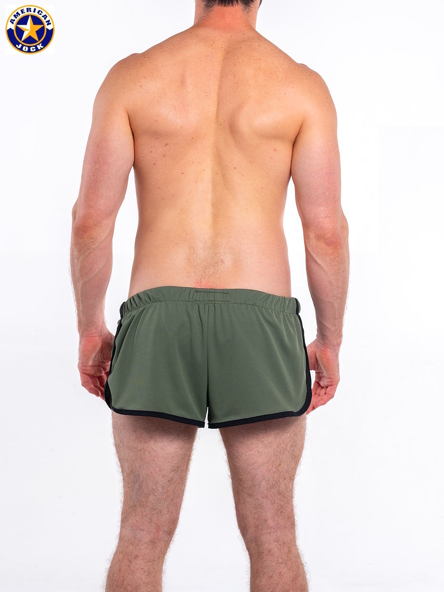 AMERICAN JOCK 8833 Men's Gym Jogging Short with Liner - Basil