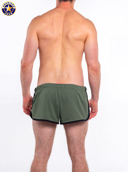AMERICAN JOCK 8833 Men's Gym Jogging Short with Liner - Basil