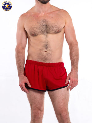 AMERICAN JOCK 8833 Men's Gym Jogging Short with Liner - Cardinal